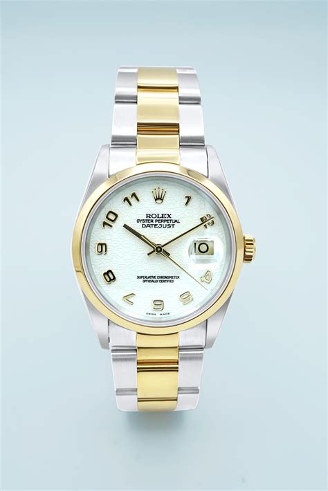 rolex 16203 36mm datejust ivory arabic dial & smooth bezel|bob's rolex 16203.